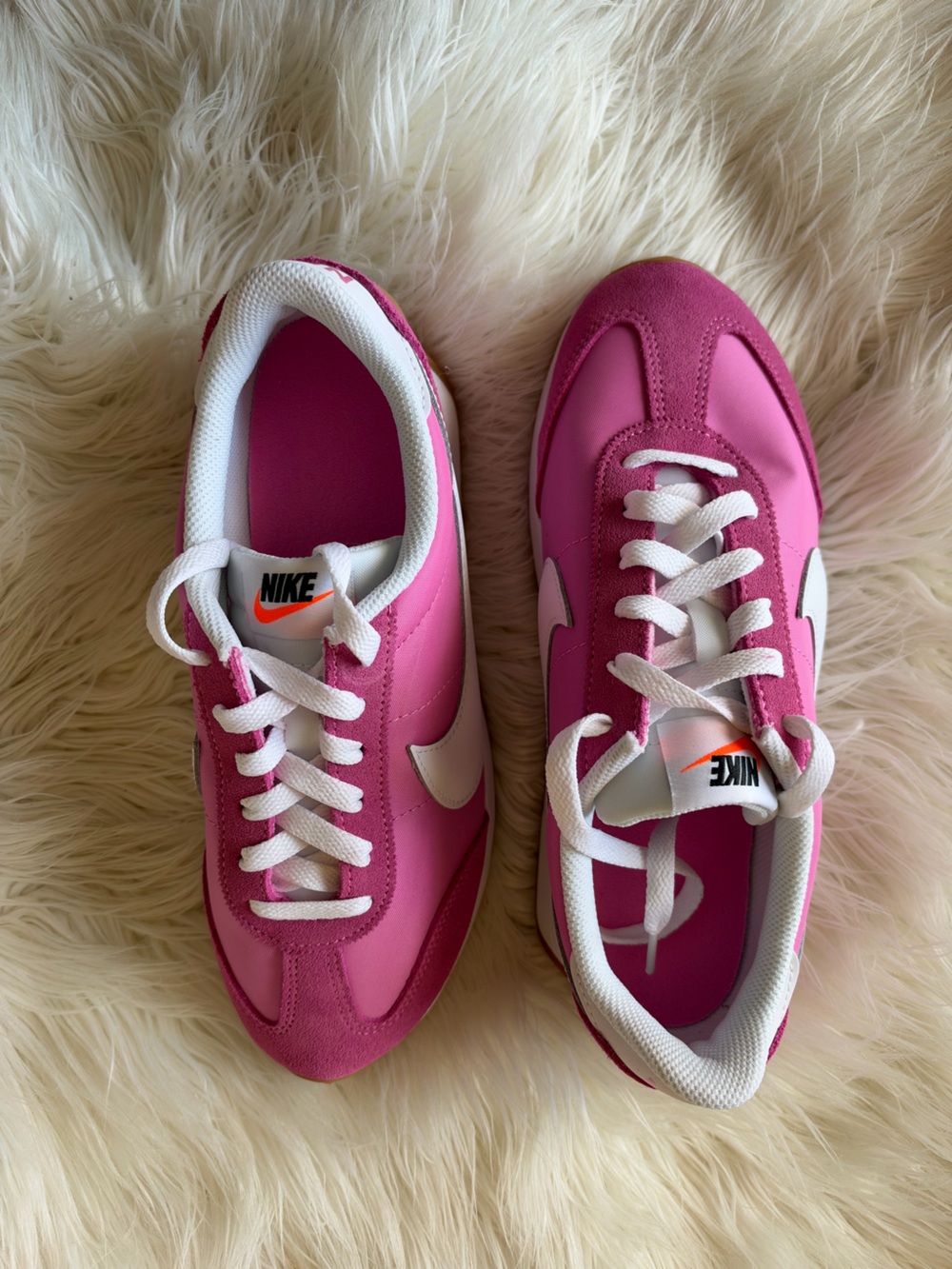 Nike Women's Pink and White Pacific Runner Sneakers
